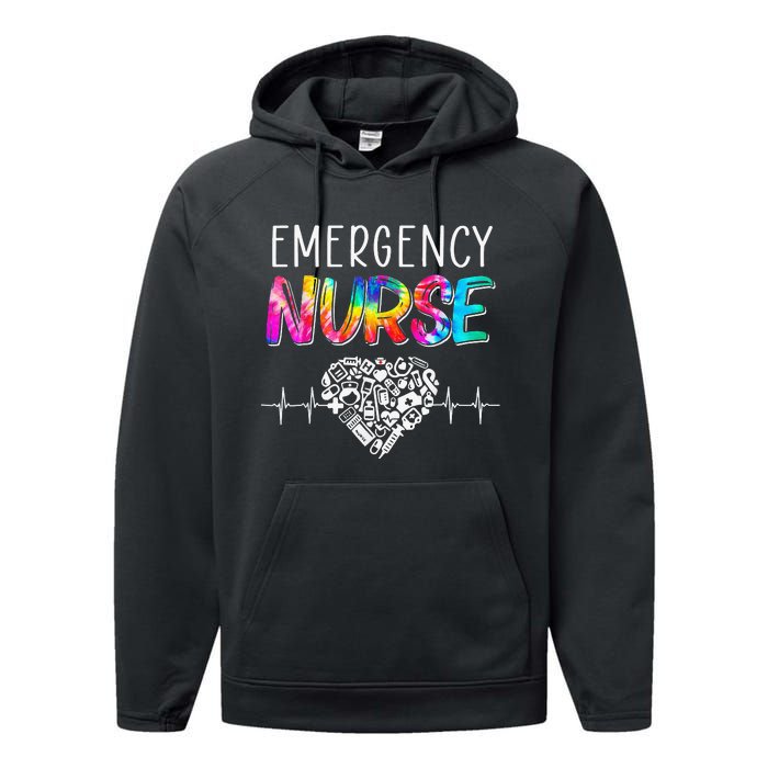 Er Nurse Heart Appreciation Day Emergency Room Nursing Life Performance Fleece Hoodie