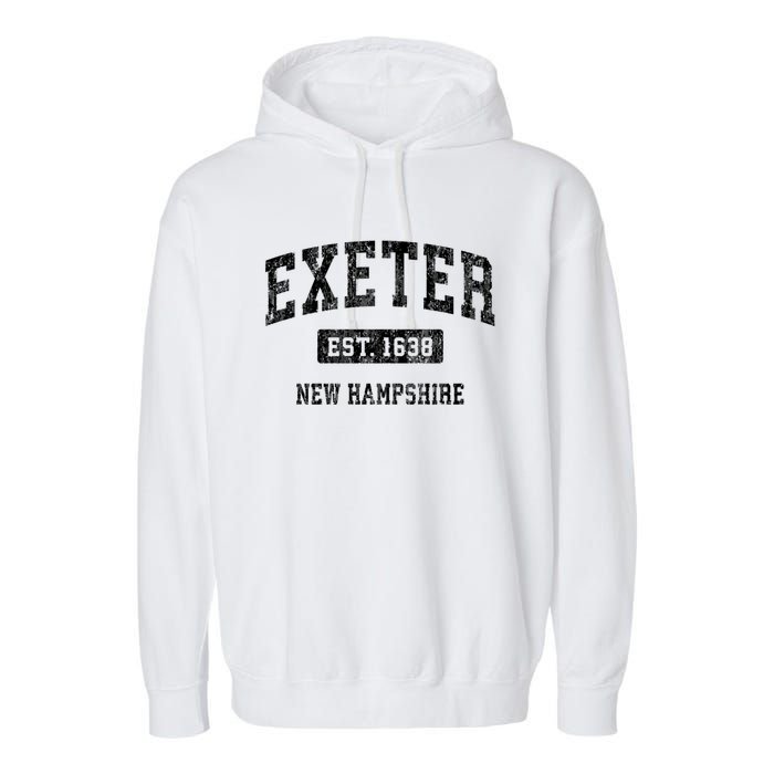 Exeter New Hampshire Nh Vintage Established Sports Design Garment-Dyed Fleece Hoodie