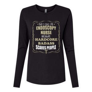 Endoscopy Nurse Hardcore Badass Gift Womens Cotton Relaxed Long Sleeve T-Shirt