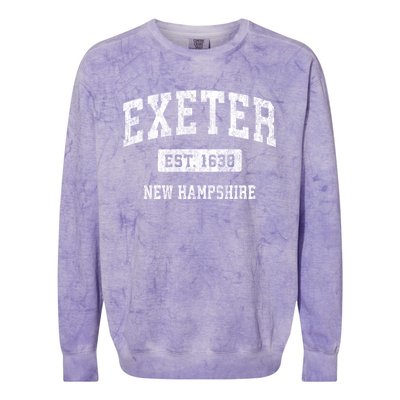 Exeter New Hampshire Nh Vintage Sports Colorblast Crewneck Sweatshirt