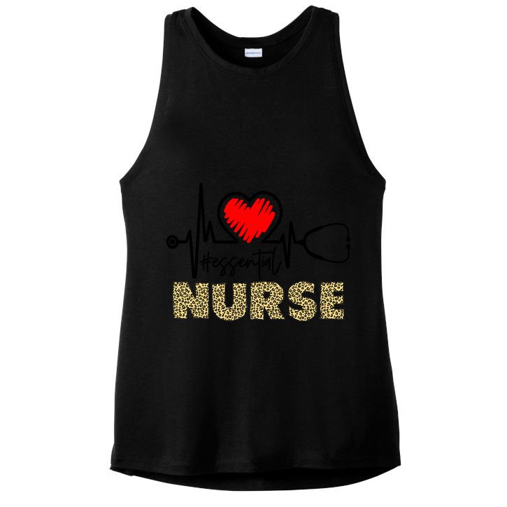 Essential Nurse Heartbeat Nurse Gift Ladies PosiCharge Tri-Blend Wicking Tank