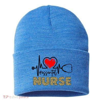 Essential Nurse Heartbeat Nurse Gift Sustainable Knit Beanie