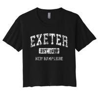 Exeter New Hampshire Nh Vintage Sports Established Design Gift Women's Crop Top Tee