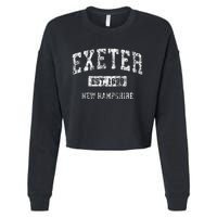 Exeter New Hampshire Nh Vintage Sports Established Design Gift Cropped Pullover Crew