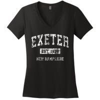 Exeter New Hampshire Nh Vintage Sports Established Design Gift Women's V-Neck T-Shirt