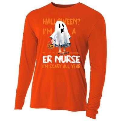 Er Nurse Im Scary All Year Halloween Emergency Nurse Spooky Meaningful Gift Cooling Performance Long Sleeve Crew