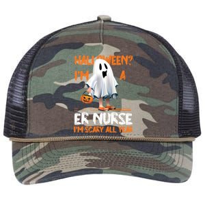 Er Nurse Im Scary All Year Halloween Emergency Nurse Spooky Meaningful Gift Retro Rope Trucker Hat Cap