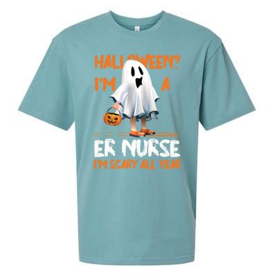 Er Nurse Im Scary All Year Halloween Emergency Nurse Spooky Meaningful Gift Sueded Cloud Jersey T-Shirt