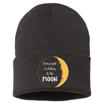 Every Night I’M Talking To The Moon Aesthetic Space Sustainable Knit Beanie