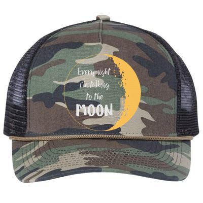 Every Night I’M Talking To The Moon Aesthetic Space Retro Rope Trucker Hat Cap