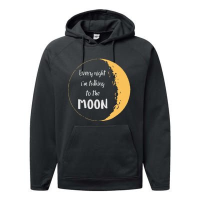 Every Night I’m Talking To The Moon Aesthetic Space Performance Fleece Hoodie