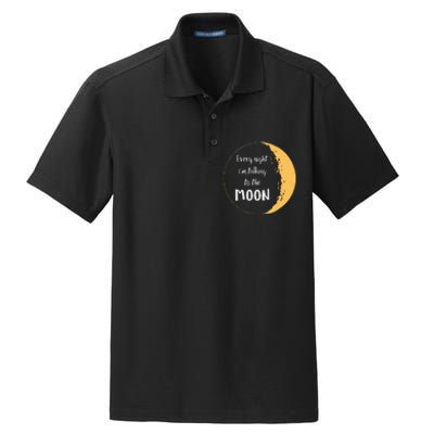 Every Night I’m Talking To The Moon Aesthetic Space Dry Zone Grid Polo