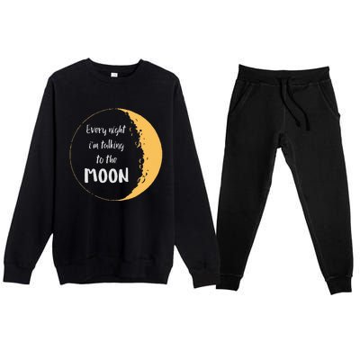 Every Night I’m Talking To The Moon Aesthetic Space Premium Crewneck Sweatsuit Set