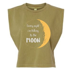 Every Night I’m Talking To The Moon Aesthetic Space Garment-Dyed Women's Muscle Tee