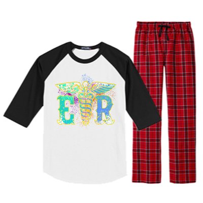 ER Nurse Illustration Design Emergency Nurses Day Raglan Sleeve Pajama Set