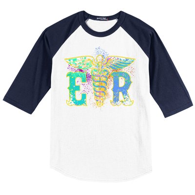 ER Nurse Illustration Design Emergency Nurses Day Baseball Sleeve Shirt