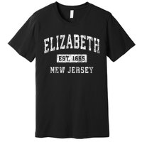 Elizabeth New Jersey Nj Vintage Established Sports Premium T-Shirt