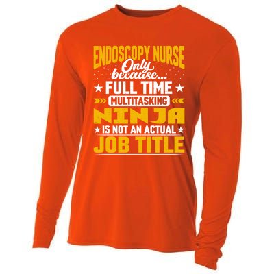 Endoscopy Nurse Job Title Funny Endoscopy Caregiver Gift Cooling Performance Long Sleeve Crew