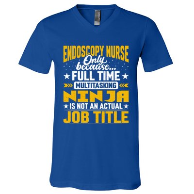 Endoscopy Nurse Job Title Funny Endoscopy Caregiver Gift V-Neck T-Shirt