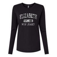 Elizabeth New Jersey Nj Vintage Established Sports Womens Cotton Relaxed Long Sleeve T-Shirt