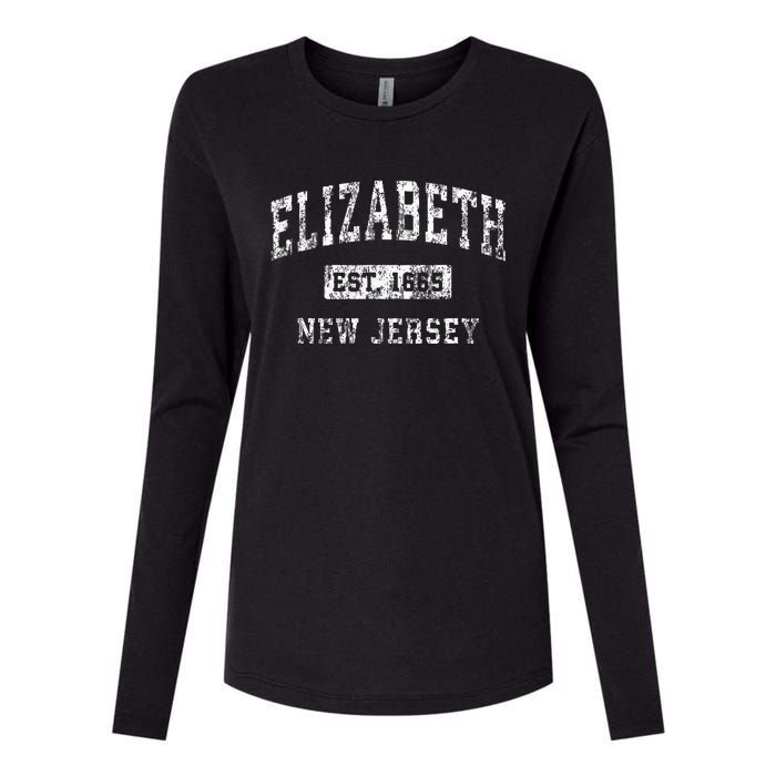 Elizabeth New Jersey Nj Vintage Established Sports Womens Cotton Relaxed Long Sleeve T-Shirt