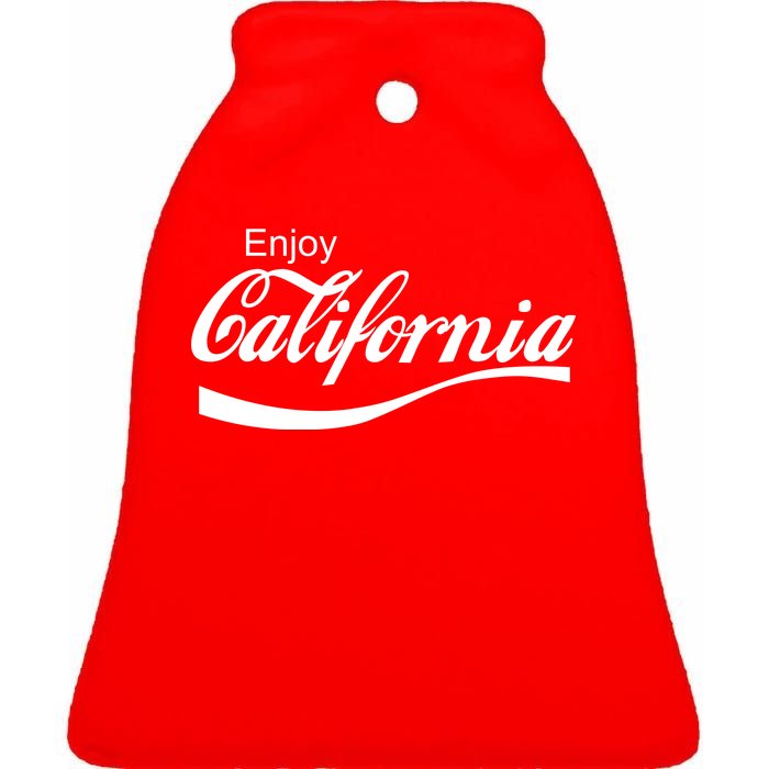 Enjoy California Ceramic Bell Ornament