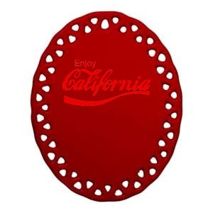 Enjoy California Ceramic Oval Ornament