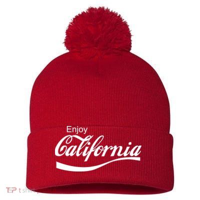 Enjoy California Pom Pom 12in Knit Beanie