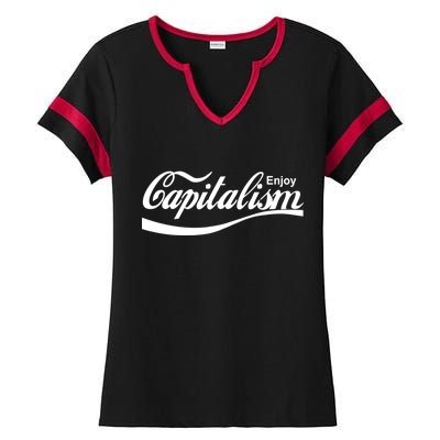 Enjoy Capitalism Ladies Halftime Notch Neck Tee