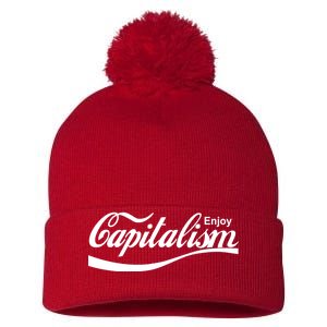 Enjoy Capitalism Pom Pom 12in Knit Beanie