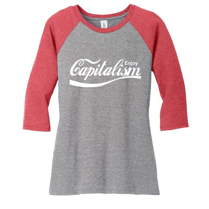 Enjoy Capitalism Women's Tri-Blend 3/4-Sleeve Raglan Shirt