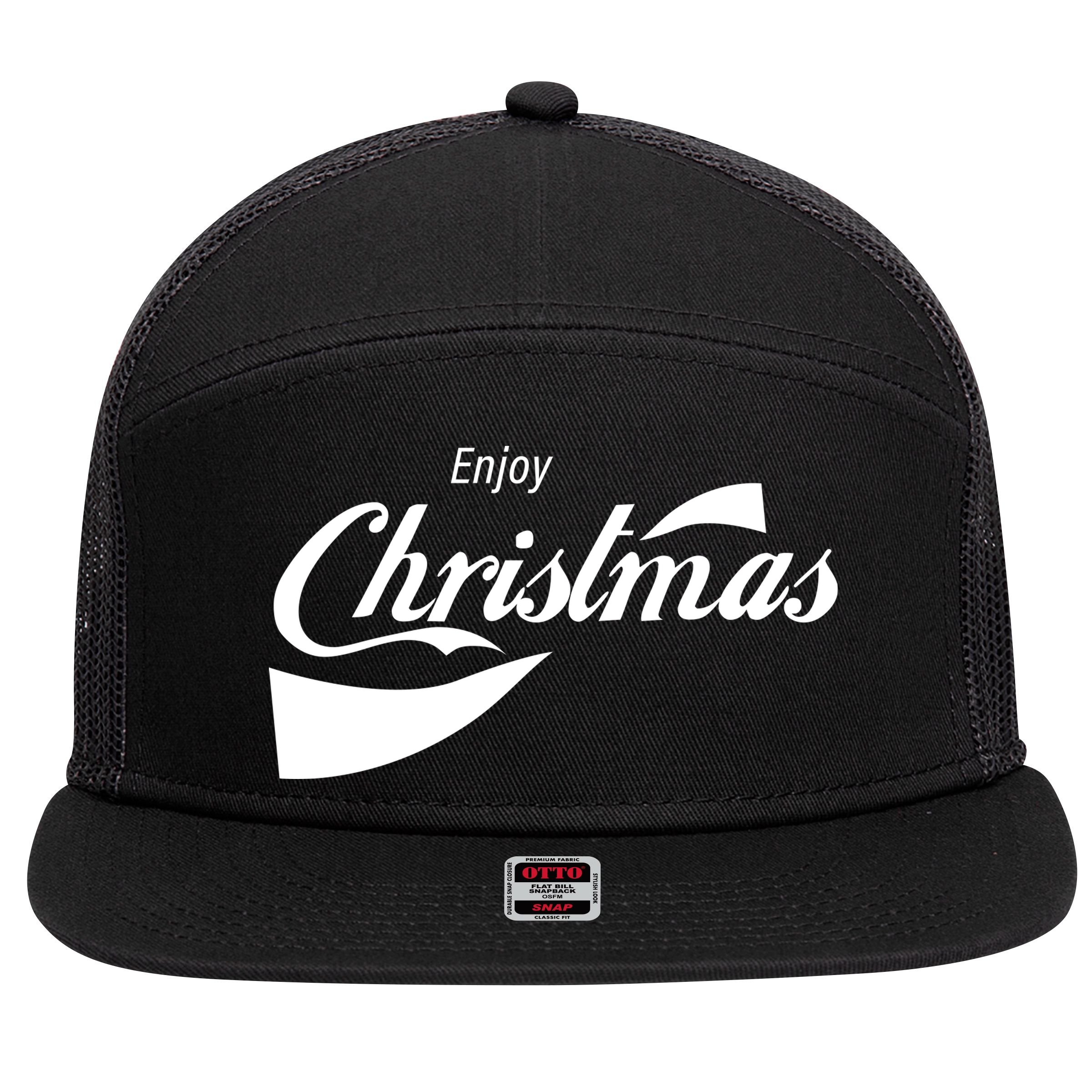 Enjoy Christmas 7 Panel Mesh Trucker Snapback Hat