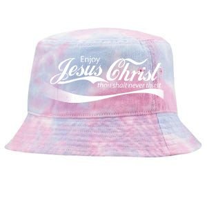 Enjoy Jesus Christ Thou Shalt Never Thirst Tie-Dyed Bucket Hat