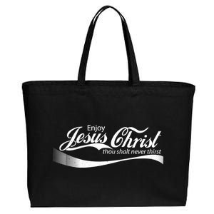 Enjoy Jesus Christ Thou Shalt Never Thirst Cotton Canvas Jumbo Tote