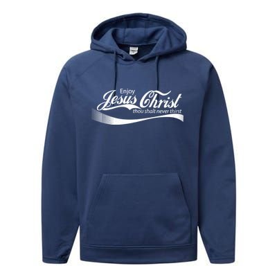 Enjoy Jesus Christ Thou Shalt Never Thirst Performance Fleece Hoodie