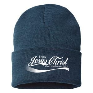 Enjoy Jesus Christ Thou Shalt Never Thirst Sustainable Knit Beanie