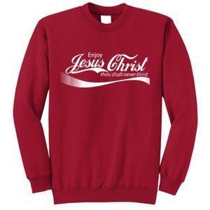 Enjoy Jesus Christ Thou Shalt Never Thirst Tall Sweatshirt