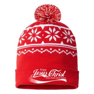 Enjoy Jesus Christ Thou Shalt Never Thirst USA-Made Snowflake Beanie