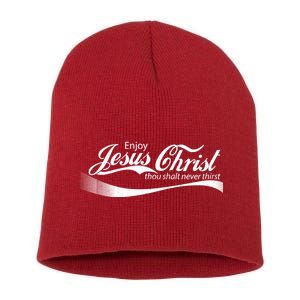 Enjoy Jesus Christ Thou Shalt Never Thirst Short Acrylic Beanie