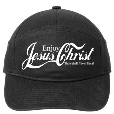 Enjoy Jesus Christ Thou Shalt Never Thirst Funny 7-Panel Snapback Hat