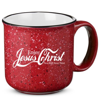 Enjoy Jesus Christ Thou Shalt Never Thirst Funny 15oz Campfire Ceramic Mug