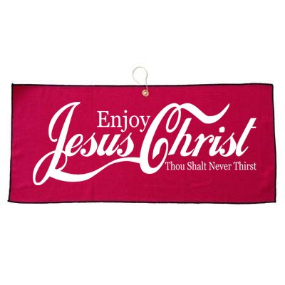 Enjoy Jesus Christ Thou Shalt Never Thirst Funny Large Microfiber Waffle Golf Towel