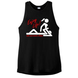 Enjoy Life Eat Out More Often Ladies PosiCharge Tri-Blend Wicking Tank