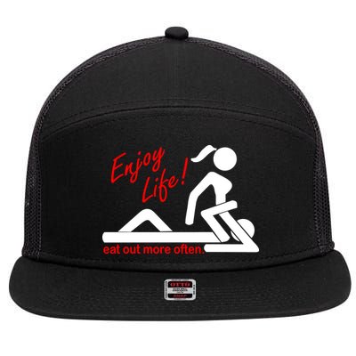 Enjoy Life Eat Out More Often 7 Panel Mesh Trucker Snapback Hat