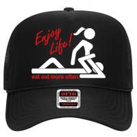 Enjoy Life Eat Out More Often High Crown Mesh Back Trucker Hat