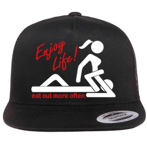 Enjoy Life Eat Out More Often Flat Bill Trucker Hat