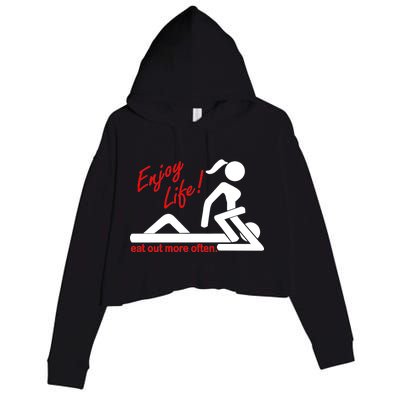 Enjoy Life Eat Out More Often Crop Fleece Hoodie