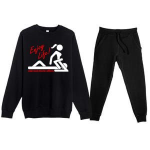 Enjoy Life Eat Out More Often Premium Crewneck Sweatsuit Set