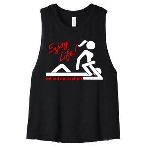 Enjoy Life Eat Out More Often Women's Racerback Cropped Tank