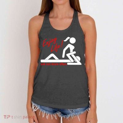 Enjoy Life Eat Out More Often Women's Knotted Racerback Tank